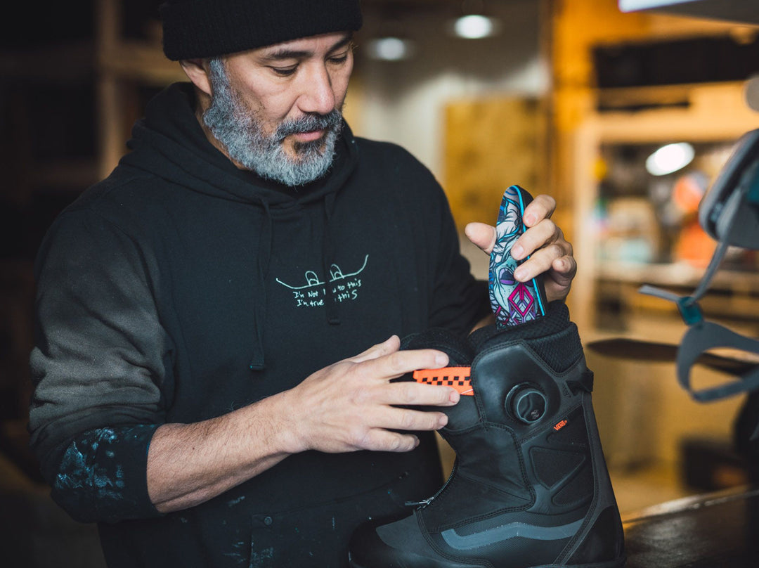 Pro Snowboarder Bryan Iguchi rides Remind Insoles the Medic