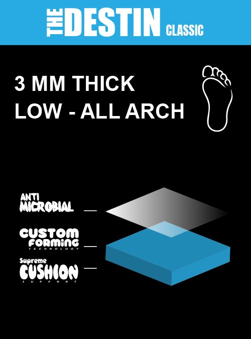 DESTIN CLASSIC 3MM Low-All Arch | Reflexology Insoles