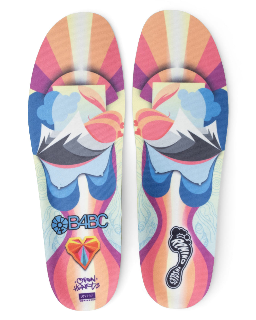 Destin Impact B4BC x Open Hearts insoles, pair front view
