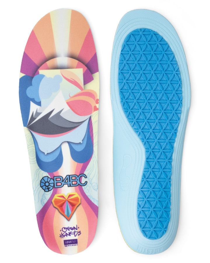 Destin Impact B4BC x Open Hearts insole, front and back